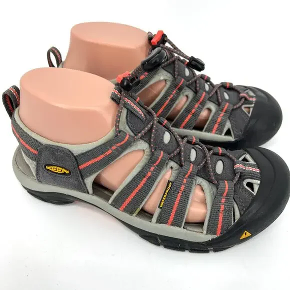 Keen Womens Newport H2 Closed Toe Waterproof Adjustable Sandals Gray Orange Sz 8 - Picture 3 of 8